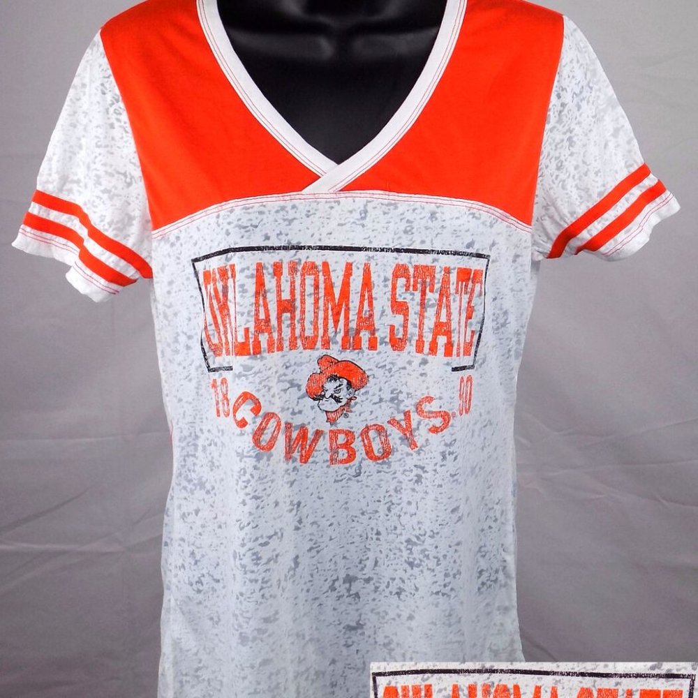 Oklahoma State Cowboys Shirt Ladies Large White Ti